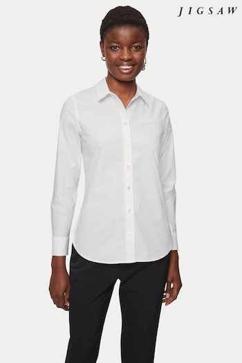 Jigsaw Fitted White Cotton Shirt (D49183) | £90
