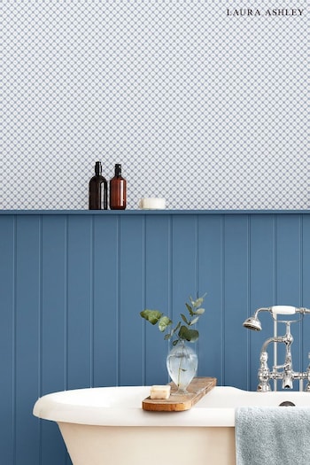 Laura Ashley Dark Seaspray Blue Wickerwork Wallpaper Wallpaper (D49287) | £46