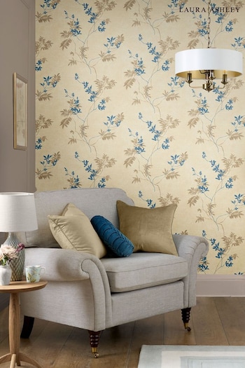 Laura Ashley Gold Mari Wallpaper Wallpaper (D49296) | £48