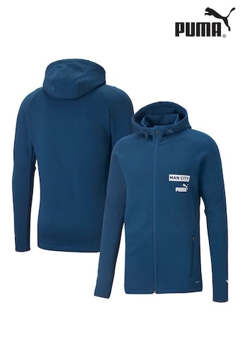 Puma Blue Chrome Manchester City Casuals Hoodie Jacket (D49307) | £65