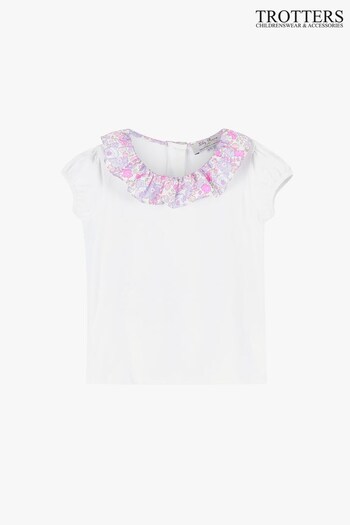 Trotters London Purple Liberty Print Betsy Willow Jersey Top (D49345) | £16 - £17