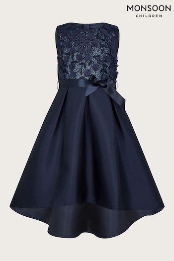 Monsoon Blue Anika High Low Bridesmaid Dress (D49404) | £58 - £68