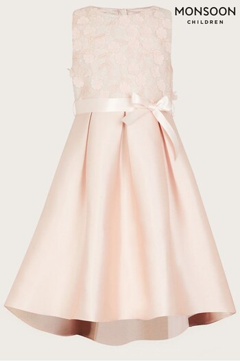 Monsoon Pink Anika High Low Bridesmaid Dress (D49413) | £58 - £68