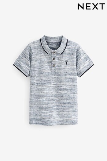 Blue Marl Short Sleeve Polo Shirt (3-16yrs) (D49442) | £8 - £13