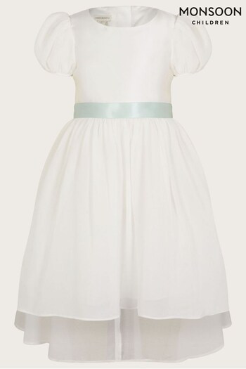 Monsoon Natural Cherish High Low Bow Back Bridesmaids Dress (D49533) | £56 - £66