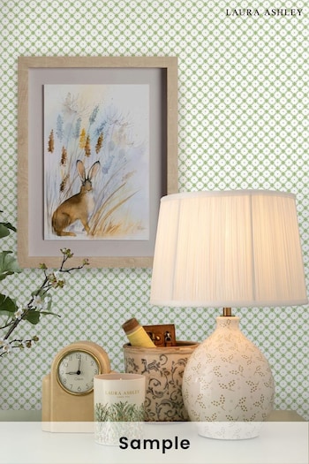 Laura Ashley Leaf Green Wickerwork A4 Wallpaper Sample (D49775) | £1