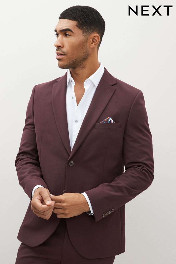 Red suit shop jacket mens uk