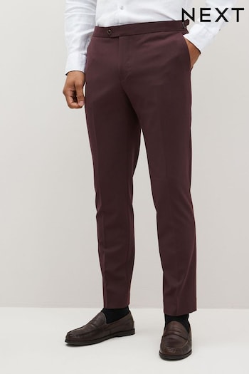 Burgundy Red Skinny Motion Flex Stretch Suit: Trousers (D49829) | £40