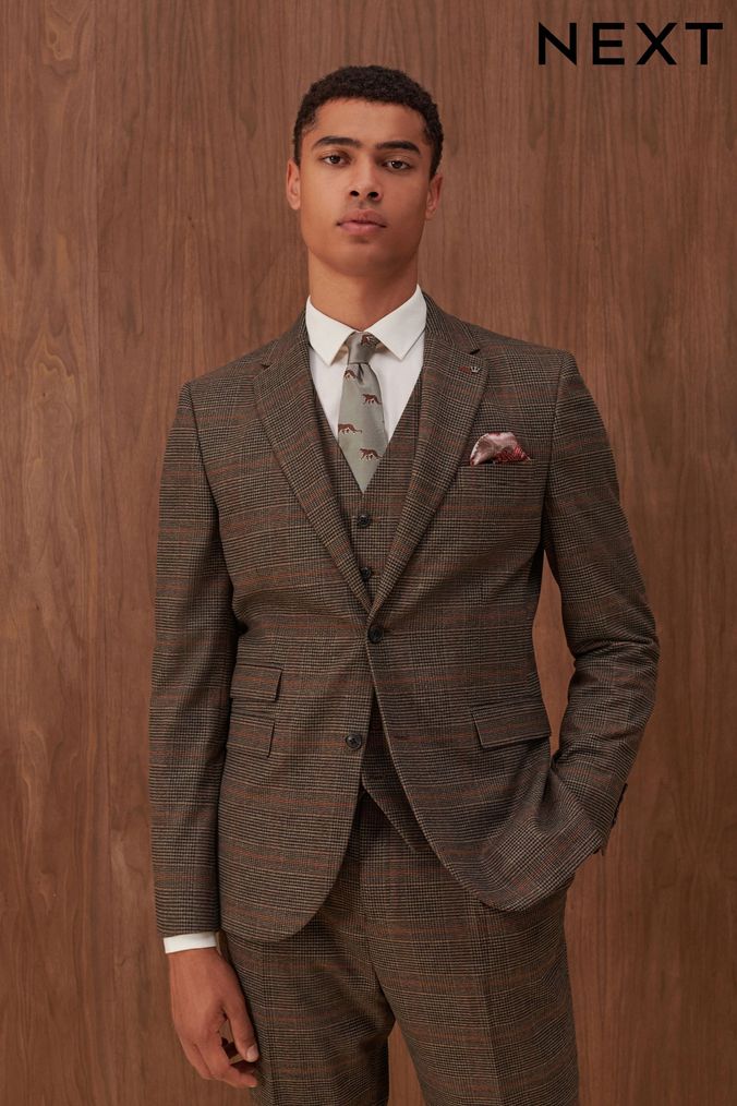 Brown tailored online suit
