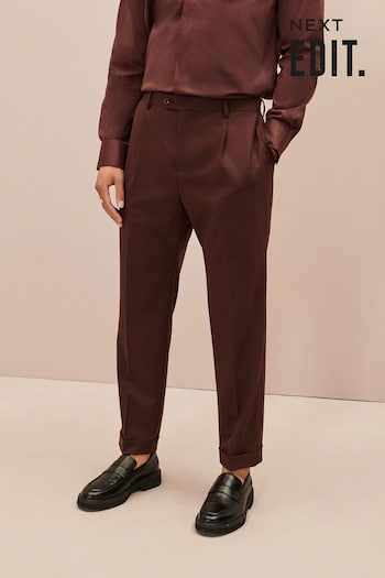 Burgundy Red EDIT Relaxed Fit Suit Trousers (D49902) | £40