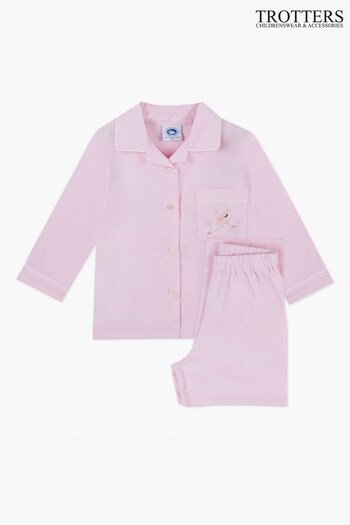 Trotters London Pink Ballerina Cotton Pyjamas (D49952) | £29 - £31