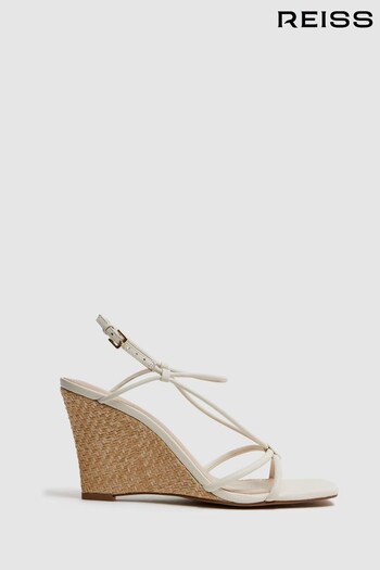 Reiss Off White Daisey Strappy Wedge Heels (D49990) | £168