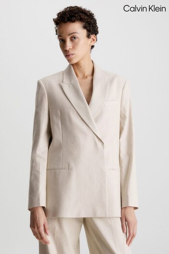 Calvin Klein Natural Linen Tailored Blazer (D50068) | £380