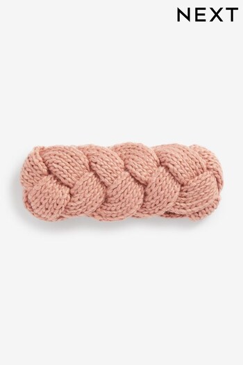 Peach Pink Knitted Headband (D50072) | £8