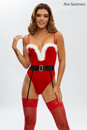 Ann Summers Red Christmas Sexy Santa Velvet Plunge Body (D50097) | £28