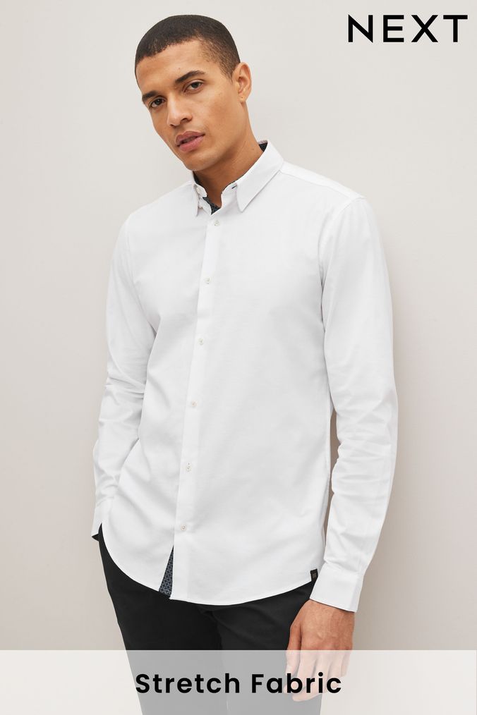 Mens smart casual white shirt online