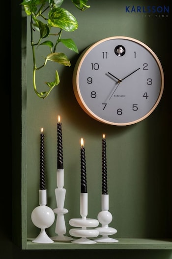 Karlsson Grey Cuckoo Birch Wall Clock (D50267) | £80