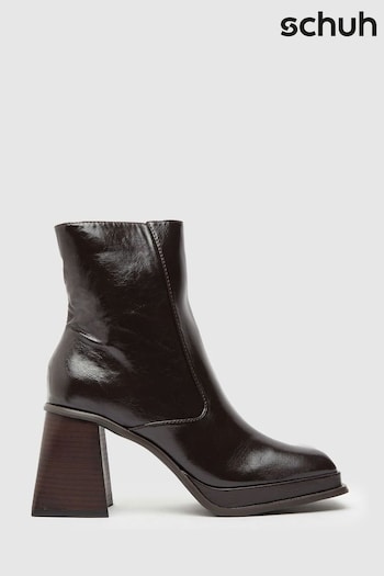 schuh Brown Blaze Square Toe Platform Boots (D50282) | £55
