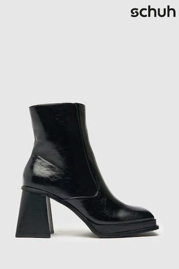Schuh Black Blaze Square Toe Platform Boots (D50283) | £55