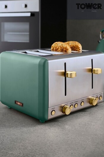 Tower Jade Green Cavaletto 4 Slice Toaster 1800W (D50295) | £50