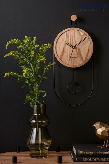 Karlsson Brown Wooden Swing Pendulum Wall Clock (D50335) | £85