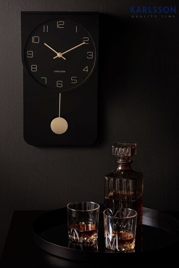 Karlsson Black Casa Pendulum Wall Clock (D50337) | £100