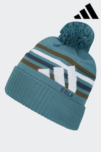 adidas Vulc Golf Teal Blue COLD.RDY Pom Beanie (D50443) | £23