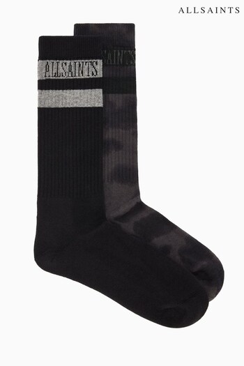 AllSaints Tie Dye Striped Brown Sport Socks (D50648) | £19
