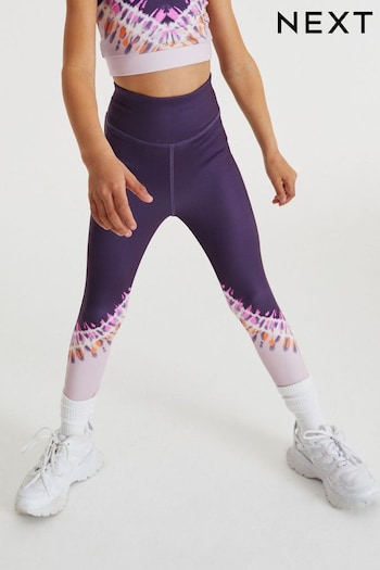 Pink/Purple Tie Dye Print Sports Leggings (3-16yrs) (D50715) | £12 - £17