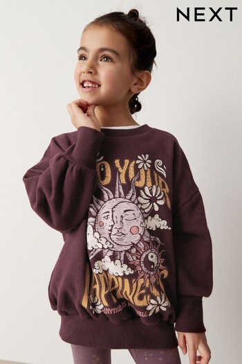 Purple Sunshine Oversized Sweatshirt Top (3-16yrs) (D50835) | £14 - £19