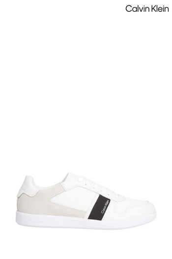 Calvin Klein Low Top Mix Media White Trainers (D50900) | £90