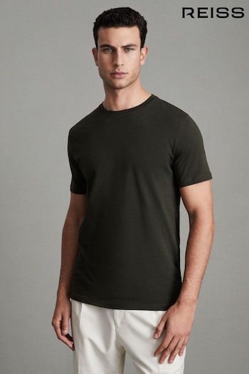 Reiss Oxidised Green Bless Cotton Crew Neck T-Shirt (D50923) | £28