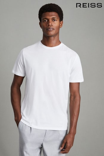 Reiss White Bless Cotton Crew Neck T Shirt (D50928) | £28