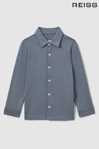 Reiss Airforce Blue Hendon Senior Cotton Long Sleeve Shirt (D50951) | £30