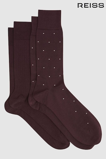 Reiss Bordeaux Graham 2 Pack of Socks (D50991) | £20