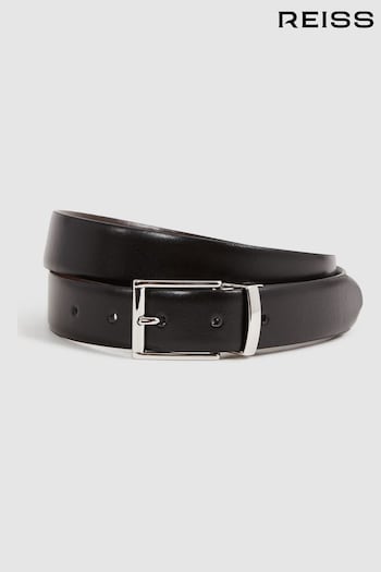 Reiss Black/Dark Brown Ricky Reversible Leather Belt (D51053) | £68
