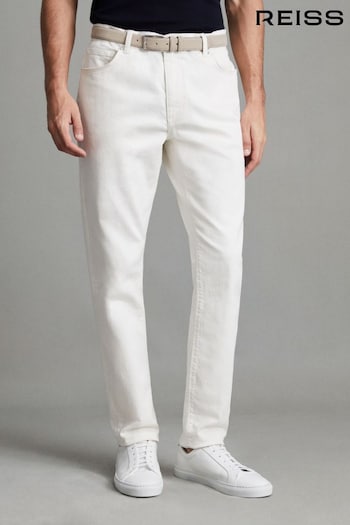 Reiss Ecru Santorini Tapered Slim Fit deconstruct Jeans (D51074) | £118