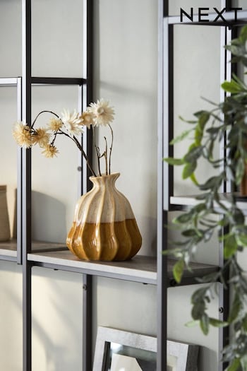 Natural Irregular Pleat Reactive Bud Textured Vase (D51100) | £10