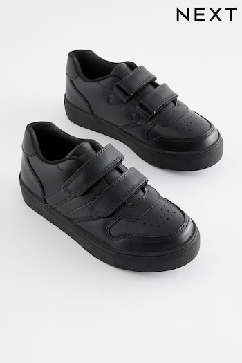 Black School Strap Touch Fastening Shoes (D51190) | £28 - £33
