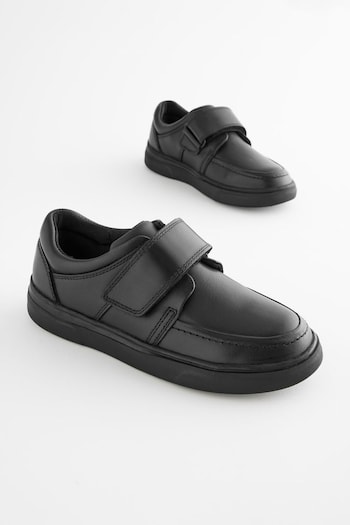 Black Leather Touch Fastening School Shoes reebok (D51387) | £28 - £36