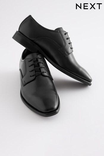 Black School Leather Lace-Up Shoes (D51396) | £35 - £40