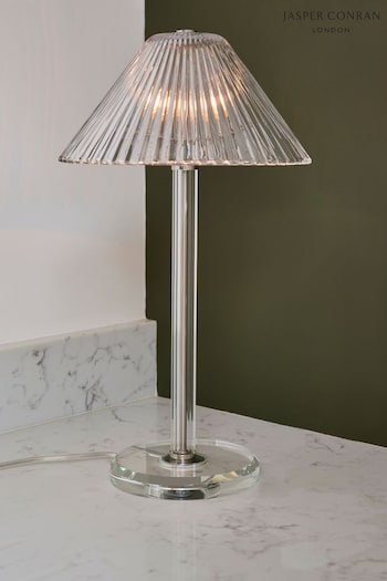 Hot Water Bottles Clear Pleat Glass Table Light (D51428) | £95