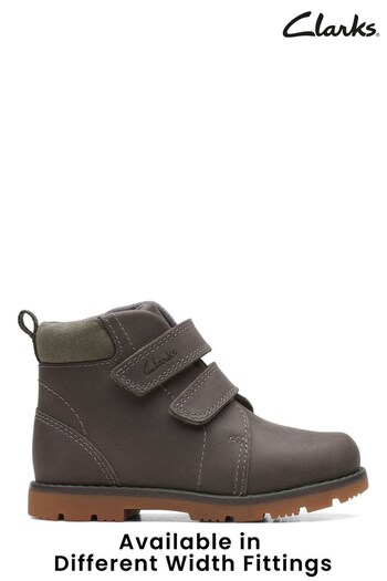 Clarks Grey Multi Fit Heath Strap Simmons Boots (D51503) | £50