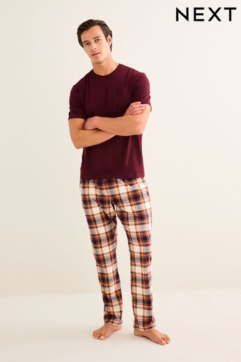 Red/Natural Check Motionflex Cosy Pyjamas Set (D51511) | £28