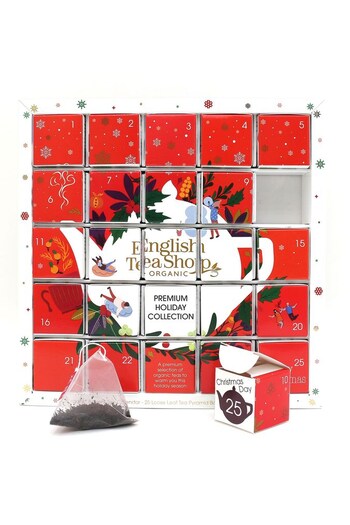 English Tea Shop Red Advent Calendar Puzzle - Contains 25 Pyramid Tea Bags (D51612) | £13