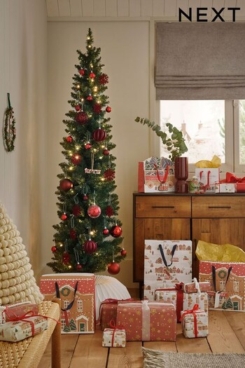 Green Pre Lit Forest Pine 6ft slim Christmas Tree (D51650) | £85