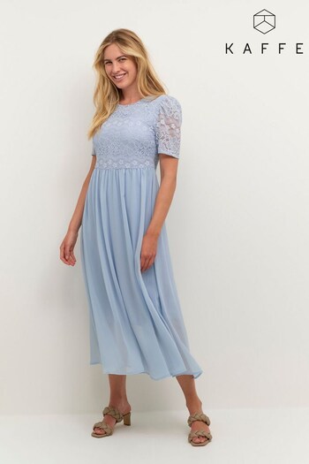 Kaffe Blue Abina Maxi A-Line Lace Dress (D51668) | £65
