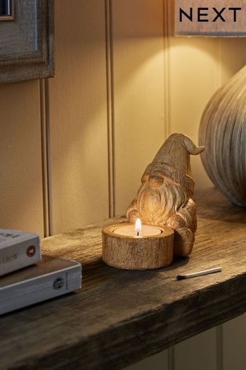 Natural Gonk Wood Effect Tealight Holder (D51778) | £9