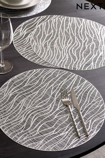 Set of 4 Silver Wipe Clean PVC Placemats (D51834) | £12