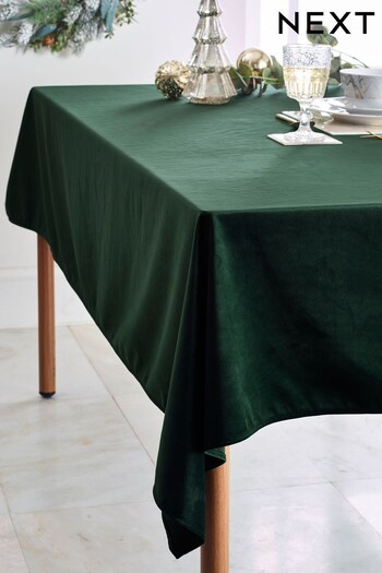 Green Velvet Tablecloth (D51840) | £28 - £36